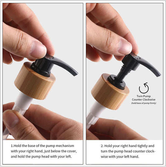 luxury Soap Dispenser Set – Upgrade Your Sink | Refillable Wooden Pump Bottles for Kitchen & Bathroom