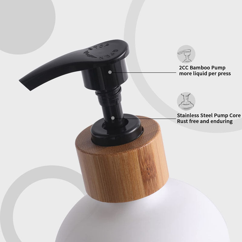 luxury Soap Dispenser Set – Upgrade Your Sink | Refillable Wooden Pump Bottles for Kitchen & Bathroom