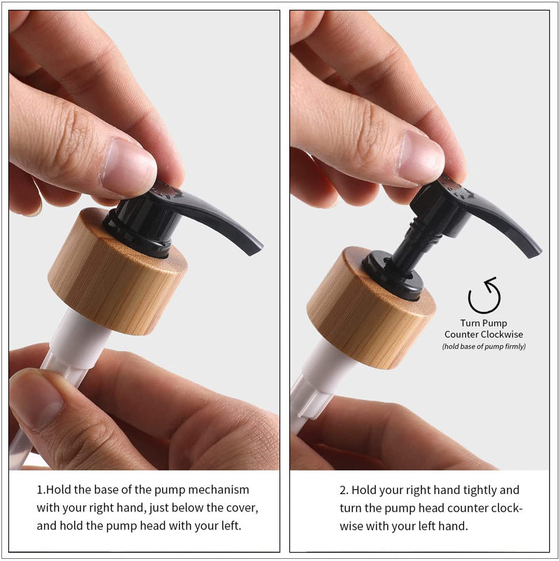luxury Soap Dispenser Set – Upgrade Your Sink | Refillable Wooden Pump Bottles for Kitchen & Bathroom