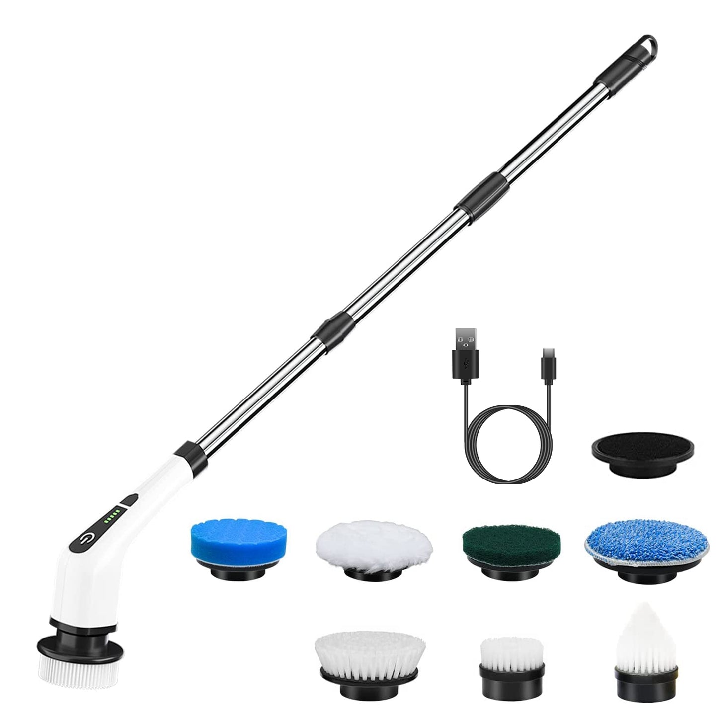 Electric Spin Scrubber – Clean Smarter, Not Harder | Cordless, Telescopic Handle, 8 Brush Heads & Waterproof