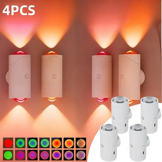 Rechargeable Magnetic LED Night Light | Multi-Color Dimmable Wall Lamp for Bedroom, Entryway & Closet (2-Pack)