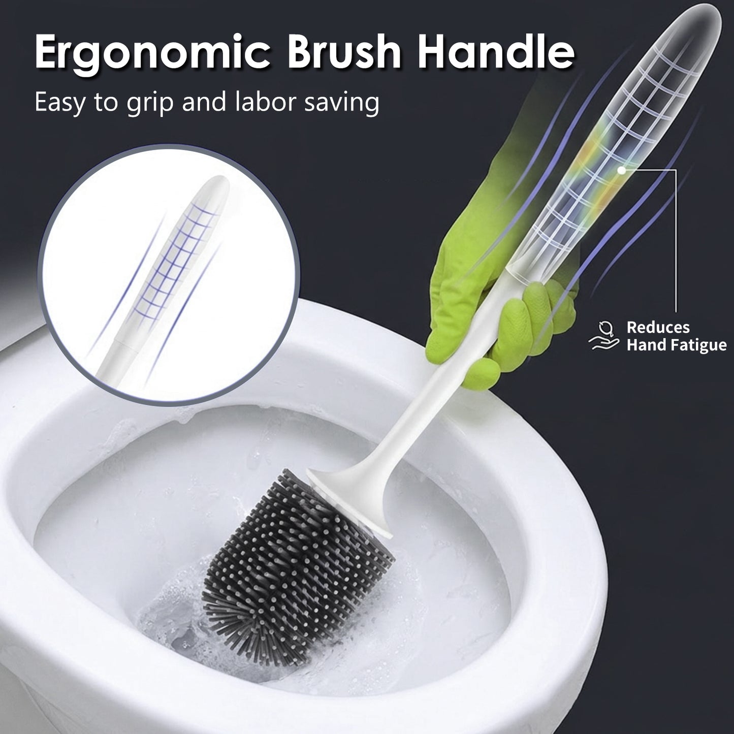Silicone Toilet Brush Set | No-Drip, Deep-Clean Design